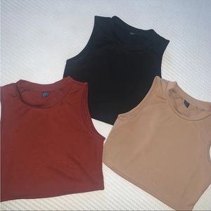 NWOT Set of 3 crop tops